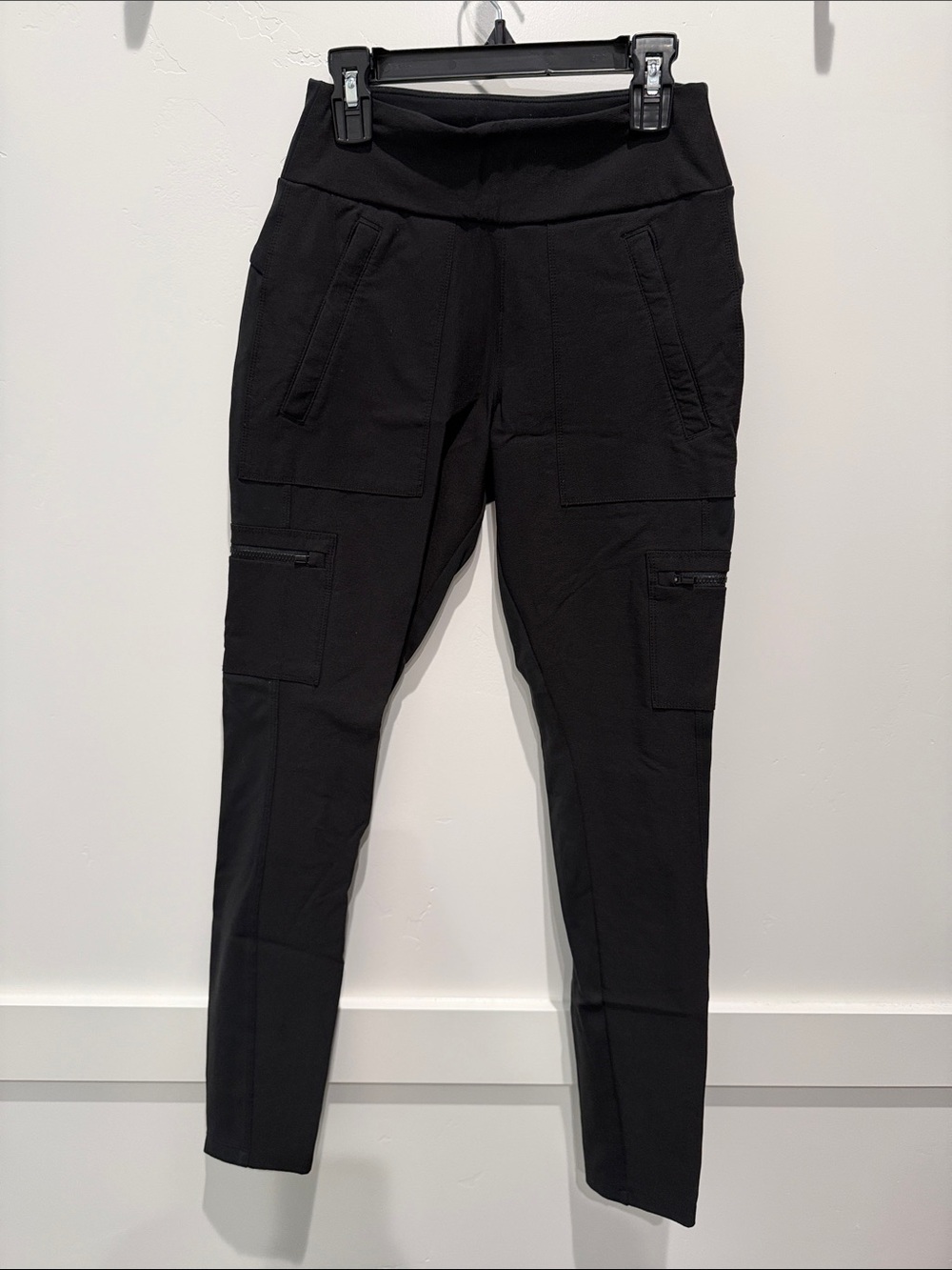 Athleta Black Slim Cargo Ponte Leggings